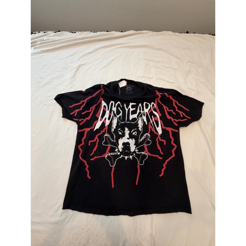 Graphic Streetwear Tee Doberman Lightning Dog Years Black Shirt XXL City Morgue